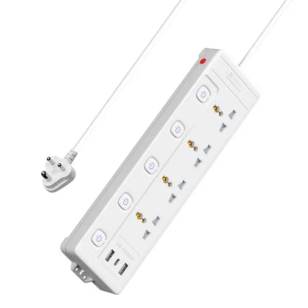 Portronics Power Plate 19 Extension Board with 4 Universal Sockets (White)