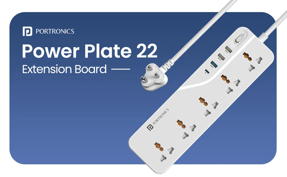 Portronics Power Plate 22 Extension Board (White) overview 1