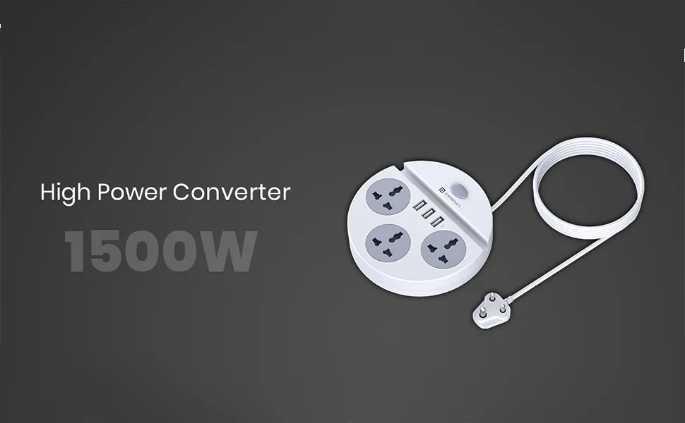 Portronics Power Plate 5 1500W 3 Socket Extension Boards (White) overview 4