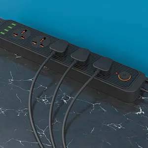 Portronics Power Plate 6 with 4 USB Port + 5 Power Sockets Extension Board (Black) overview 3