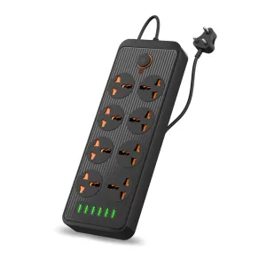 Portronics Power Plate 7 with 6 USB Port + 8 Power Sockets Power Strip Extension Board overview 1
