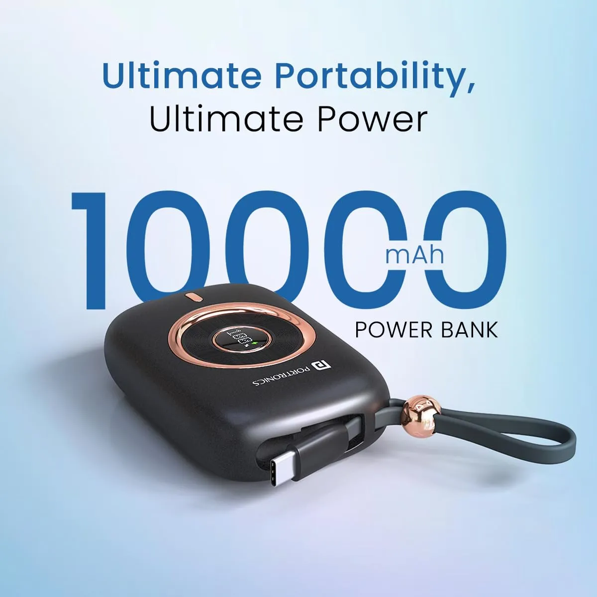Portronics Power Shutter Pro 35W 10000mAh SuperFast Charging Wired Powerbank (Black) overview 1