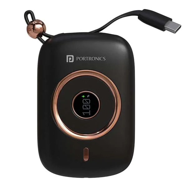 Portronics Power Shutter Pro 35W 10000mAh SuperFast Charging Wired Powerbank (Black)