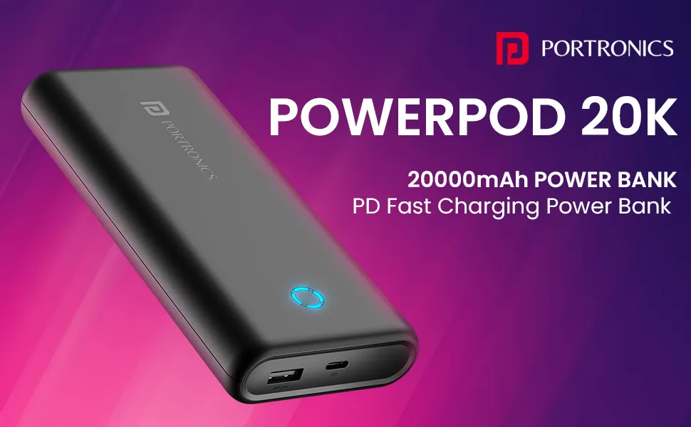 Portronics PowerPod 20K Advanced 20000 mAh Power Bank (Black) overview 1