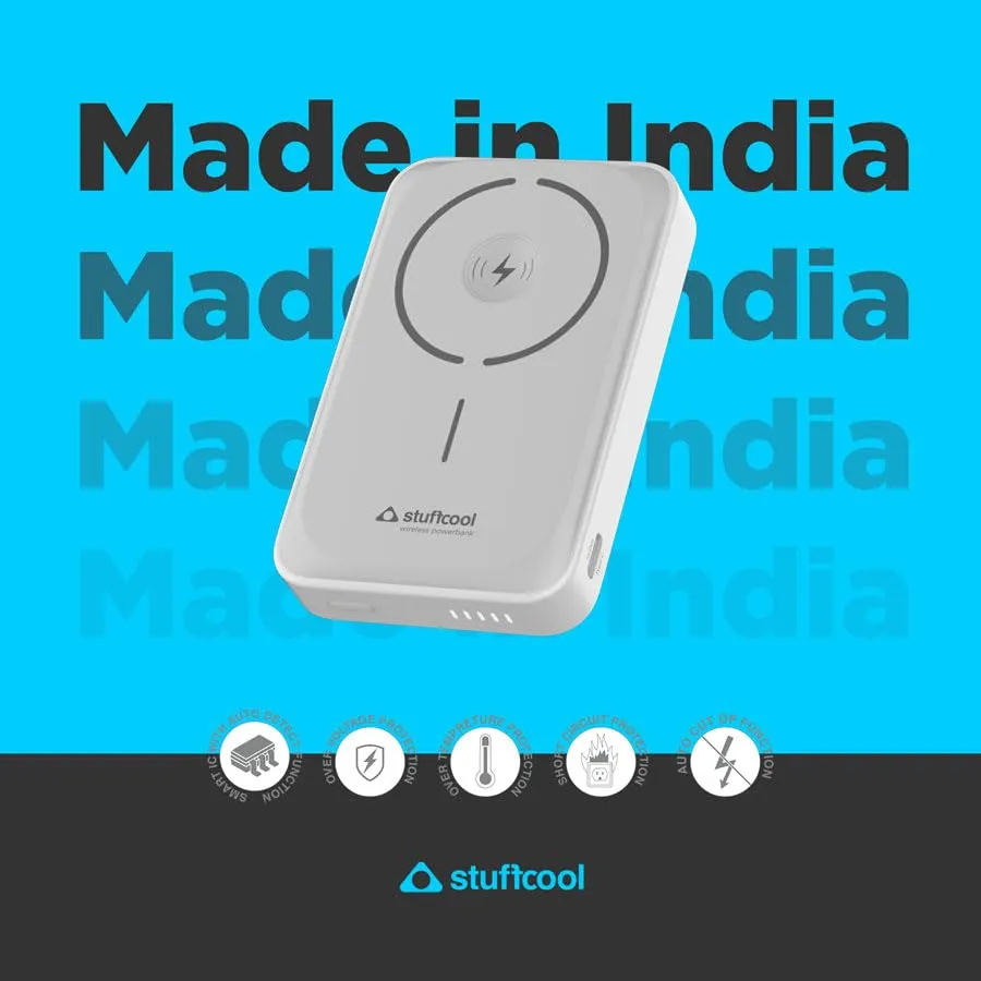 Stuffcool Click Duo 10000mAh Magnetic Wirelsss Powerbank for iPhone 16/15/14/13/12 with Apple Watch Charging Featuring Type-C Port PD 20W to Charge iPhone 50% in 30 mins overview 2