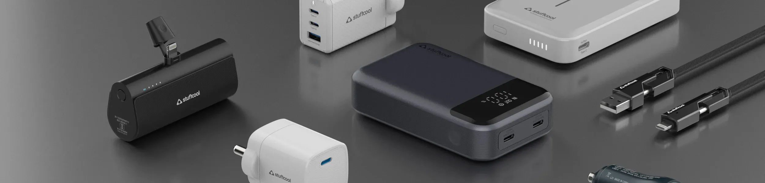 Stuffcool Flow 30 Type C Power Delivery + USB A 30 W Adapter, White overview 1