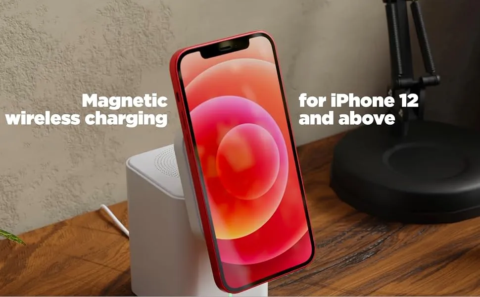 Stuffcool Magic 2 in 1 Magnetic Wireless Charging Station With Type C Ouput. overview 3