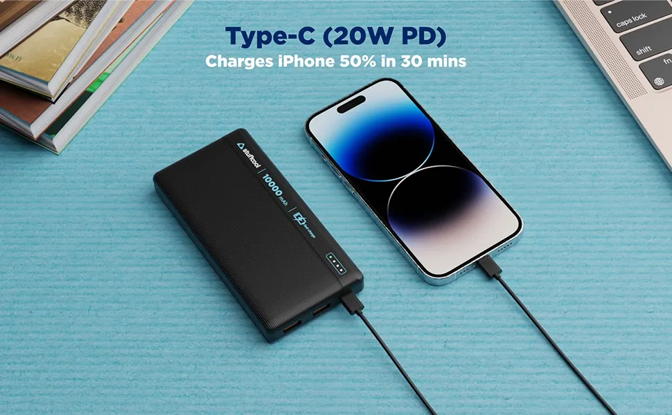 Stuffcool Major 10000mAh 20W Type C PD, 22.5W QC3.0 Type A Port Fast Charging Powerbank, Charges iPhones 50% in 30 mins, Supports Fast Charging for Galaxy, Pixel and Other Android Devices overview 4