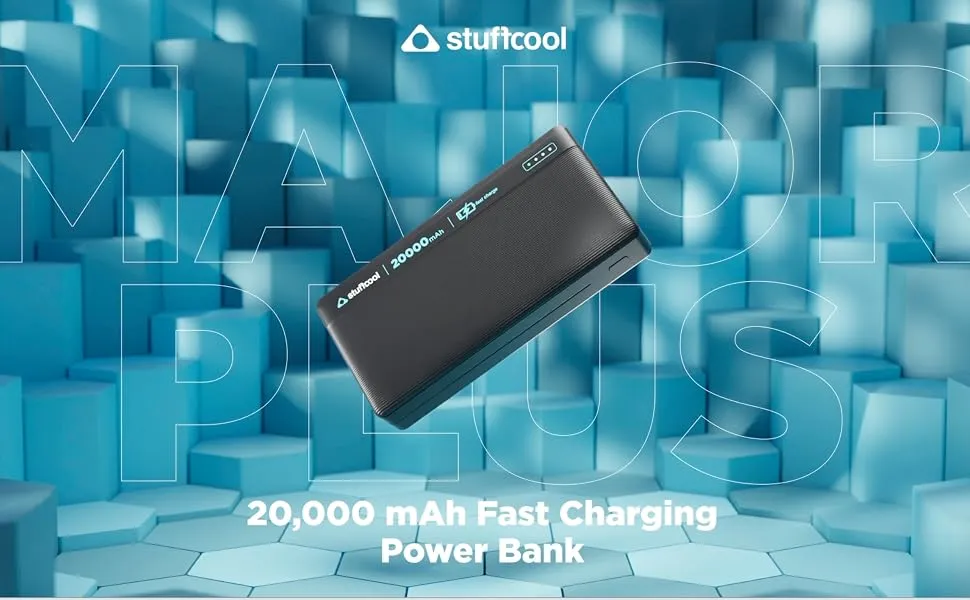 Stuffcool Major Plus 20000mAh 20W Type C PD, 22.5W QC3.0 Type A Port Fast Charging Powerbank, Charges iPhones 50% in 30 mins, Supports Fast Charging for Galaxy, Pixel and Other Android Devices overview 1