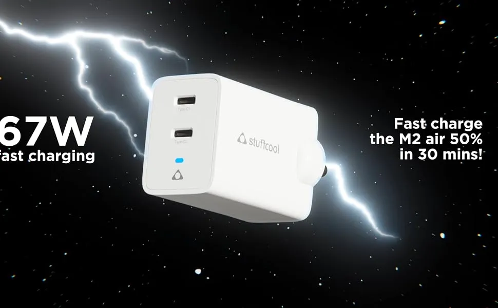 Stuffcool Neo 67W Dual Type C Port GaN Charger overview 2