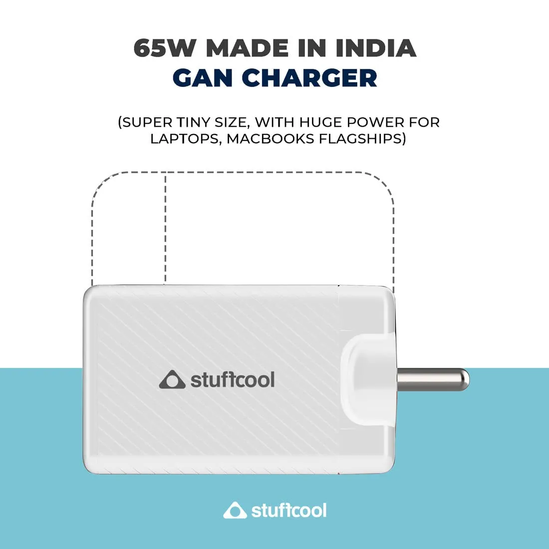 Stuffcool Nova 65W GaN Charger Made in India 3 Ports Supports Samsung PPS Super Fast Charging 2.0, Compatible with macbooks laptops iPhones iPads, samsungs, Pixels (Black) overview 2