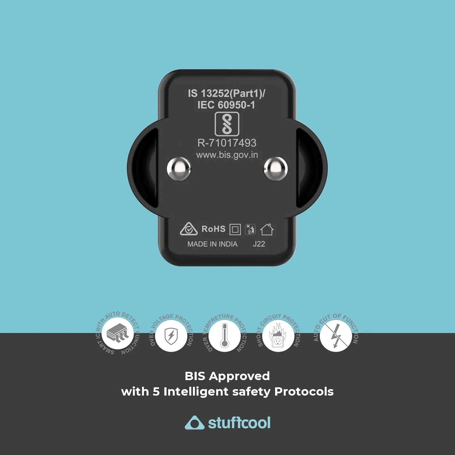 Stuffcool Nova 65W GaN Charger Made in India 3 Ports Supports Samsung PPS Super Fast Charging 2.0, Compatible with macbooks laptops iPhones iPads, samsungs, Pixels (Black) overview 4