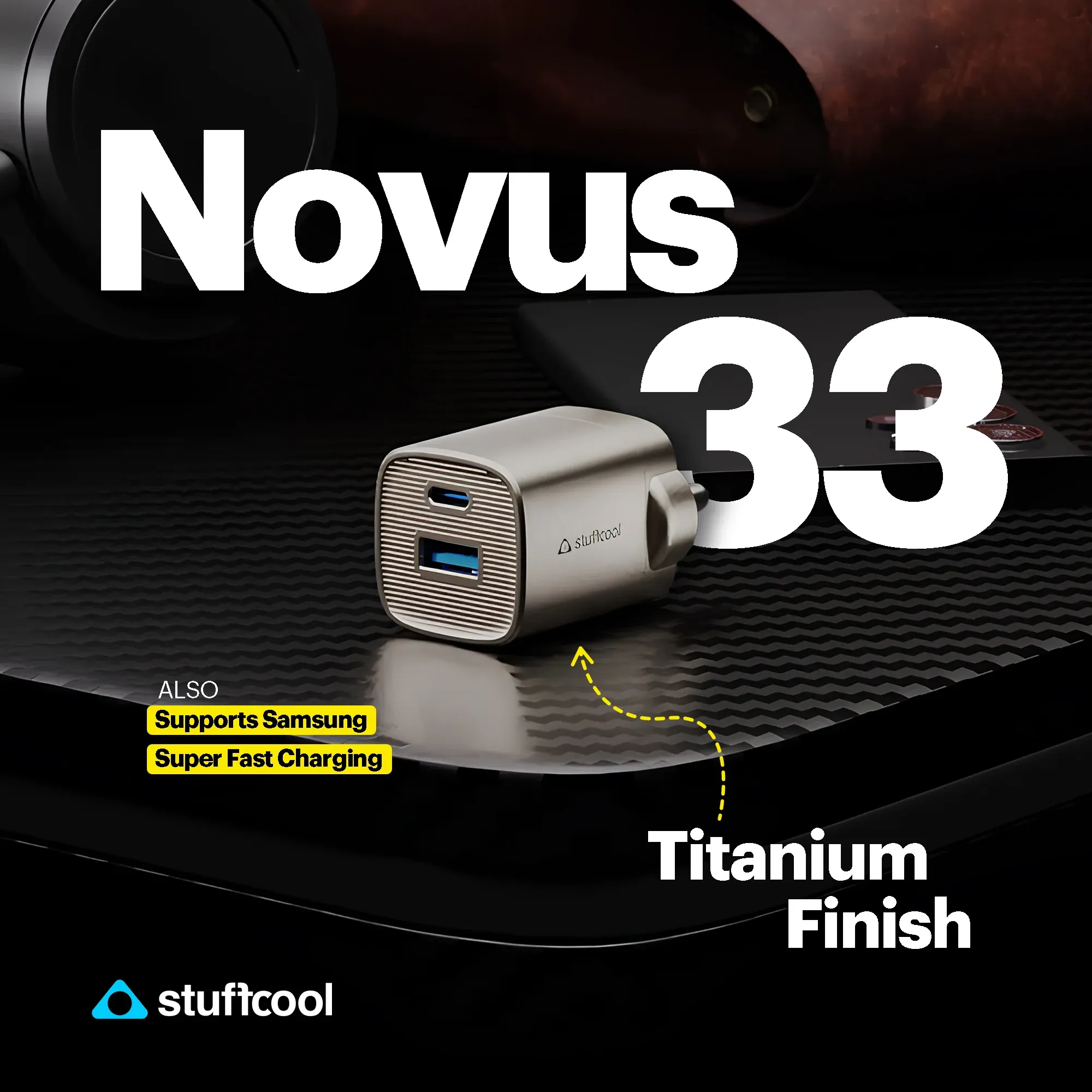 Stuffcool Novus 33 compact and convenient USB A + Type-C wall charger overview 1