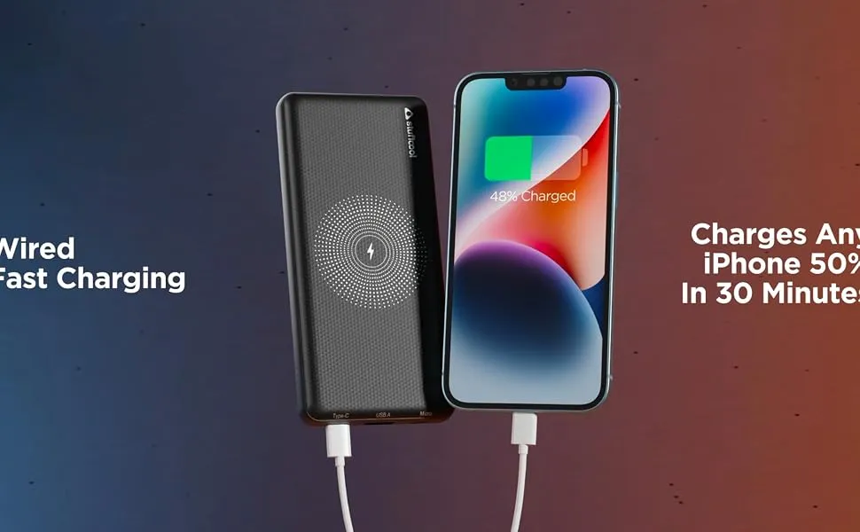 Stuffcool PB9036W 15W Wireless Powerbank with 20W PD Type C Charging overview 4