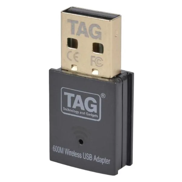 TAG NeoLink Dual Band 600Mbps WiFi & Bluetooth 4.2 USB Adapter 5GHz + 2.4GHz Wireless Dongle