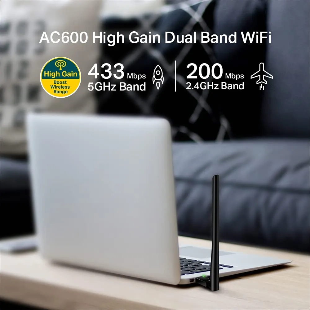 TP-Link Archer T2U Plus AC600 Wifi USB Adapter overview 1