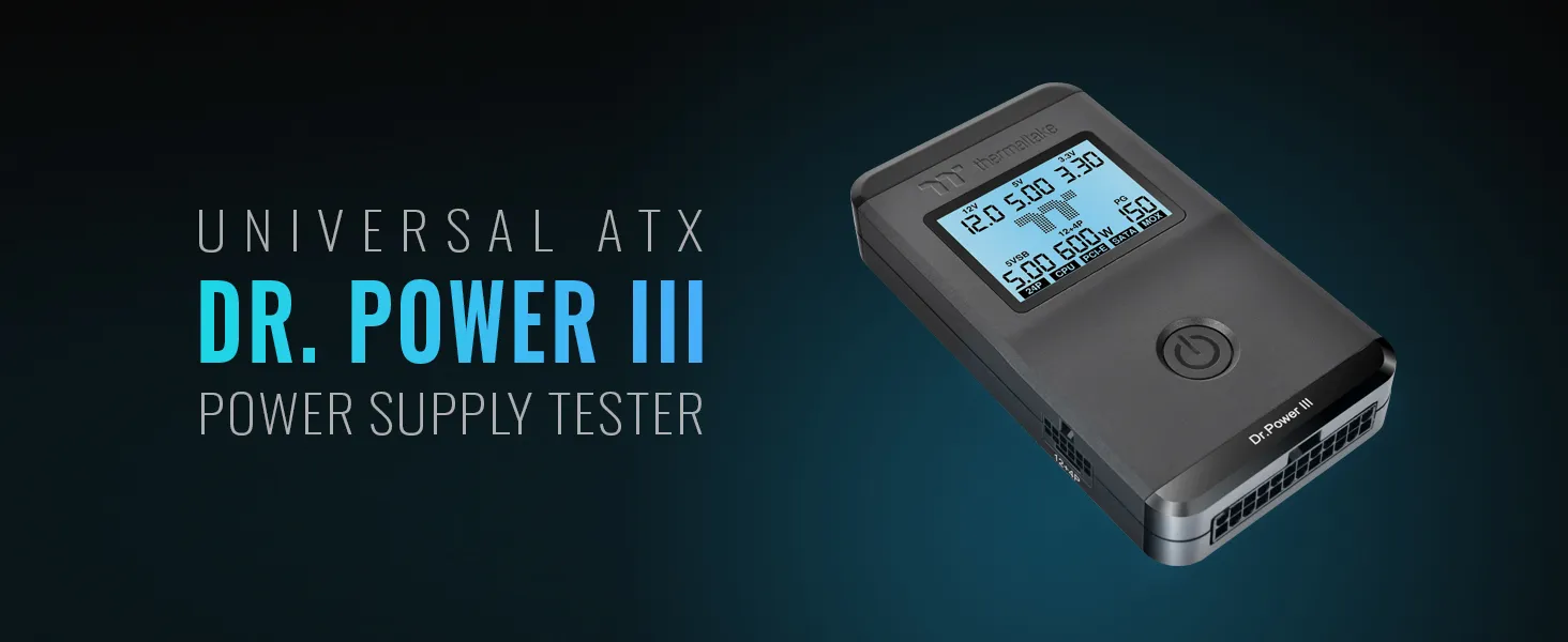 Thermaltake Dr. Power III ATX Power Supply Tester/Support up to ATX12V v3.1 with PCIe 12+4pin Connector/Voltage Output for +12V, +5V, +3.3V, and +5Vsb overview 9