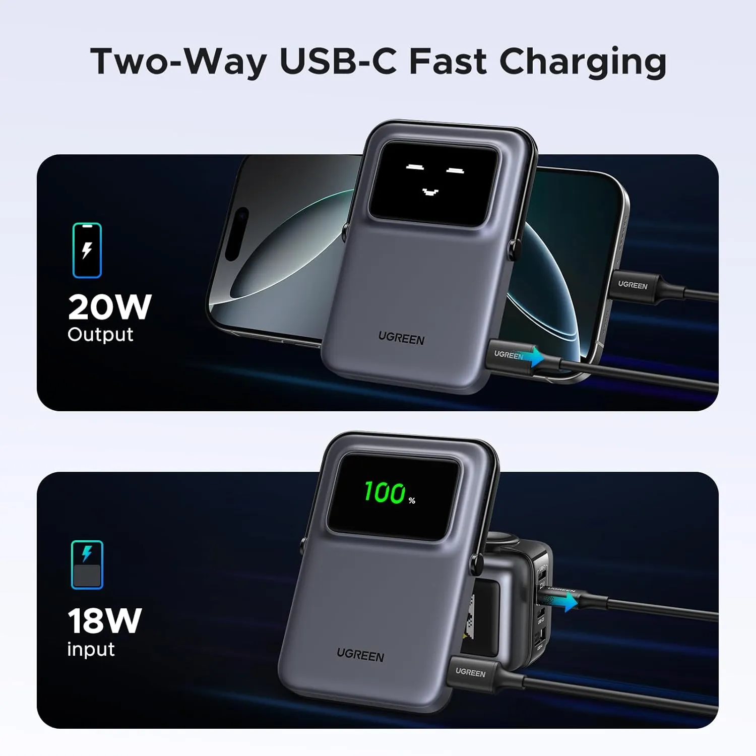 UGREEN PB571 5000mAh Uno Magsafe Power Bank Magnetic Portable Charger (Black) overview 2