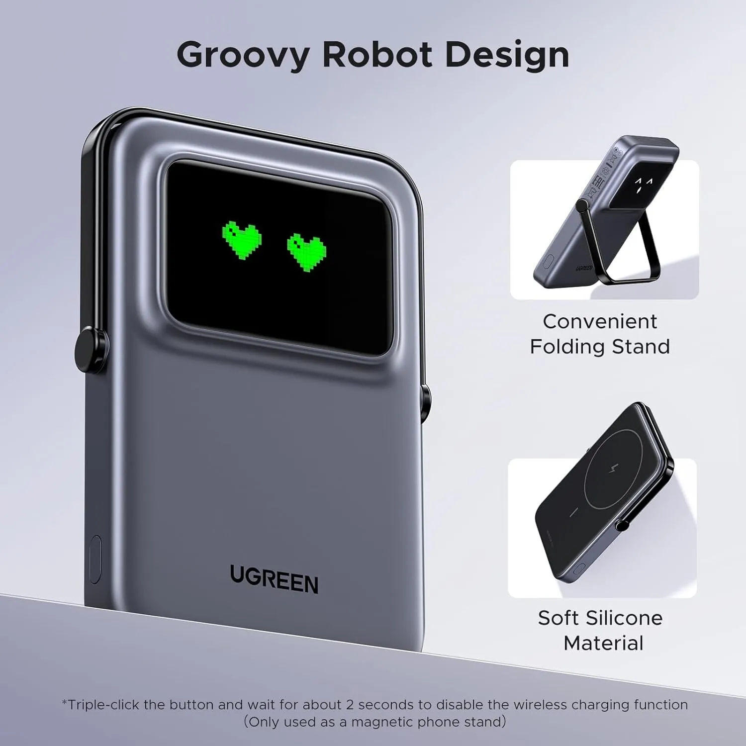 UGREEN PB571 5000mAh Uno Magsafe Power Bank Magnetic Portable Charger (Black) overview 3