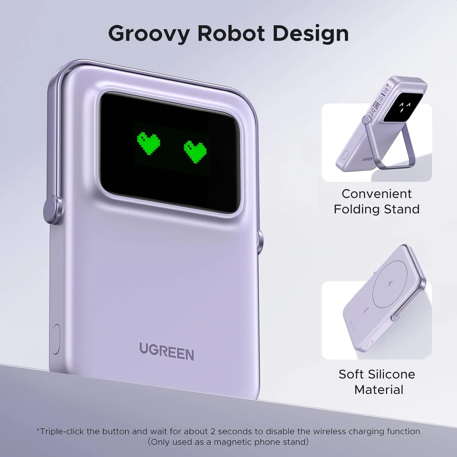 UGREEN PB571 5000mAh Uno Magsafe Power Bank Magnetic Portable Charger (Purple) overview 3