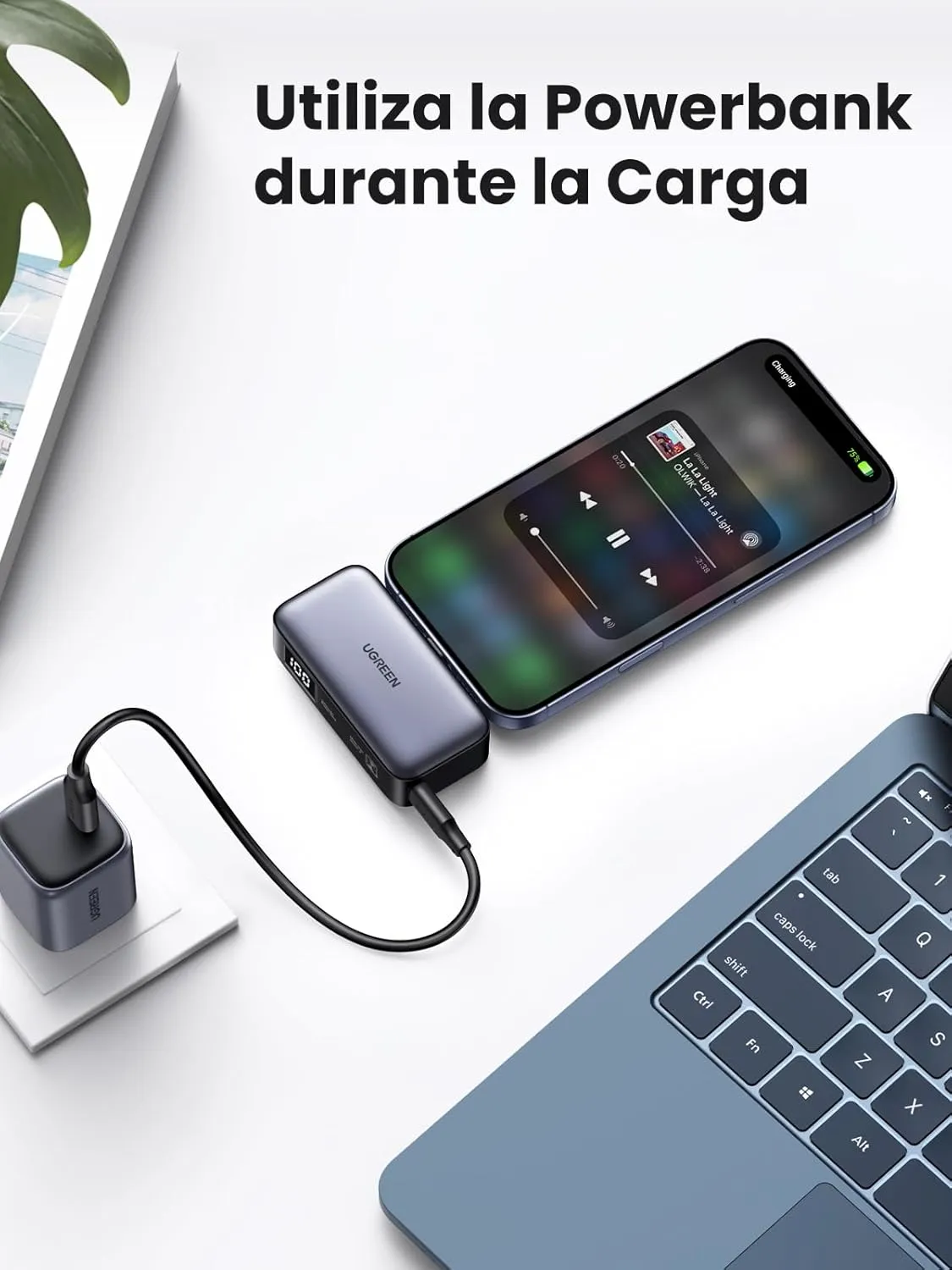 UGREEN Pb503 5000mAh Power Bank Built-in USB C Port 22.5W Portable Charger (Black) overview 5