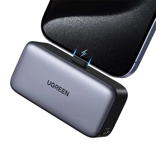 UGREEN Pb503 5000mAh Power Bank Built-in USB C Port 22.5W Portable Charger (Black)