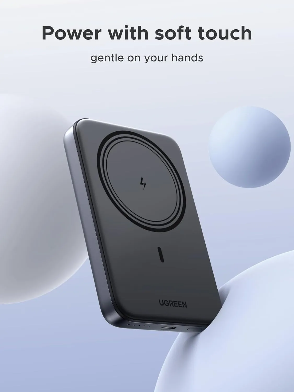 UGREEN Pb561 10000mAh Magnetic Wireless Power Bank (Black) overview 5