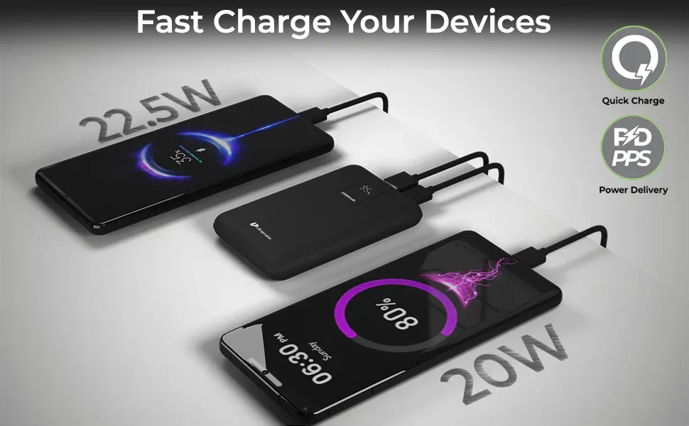 UltraProlink 10,000mAh 22.5W Juice-Up Slim 10K Power Bank UM1117BLK overview 3