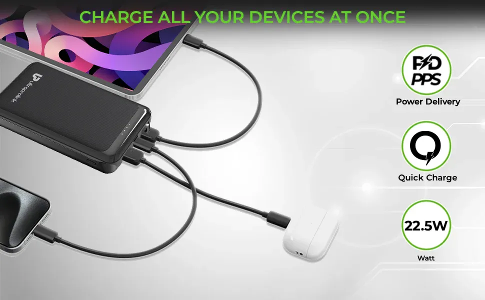 UltraProlink 20000mAh Slim 22.5W QC - PD - PPS Power Bank|Juice - Up Pronto+ UM1116BLK overview 4