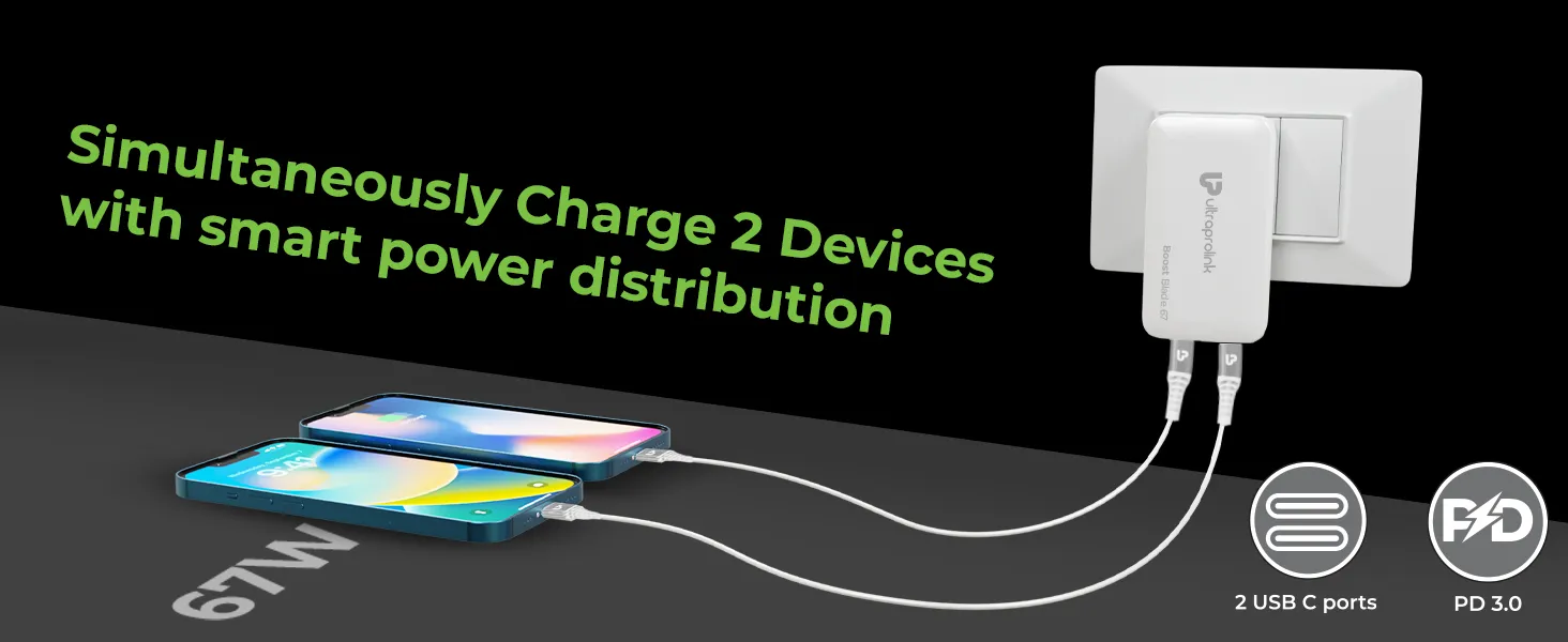 UltraProlink Boost Blade 67 Ultra-Slim 67W GaN Travel Charger UM1200C overview 2