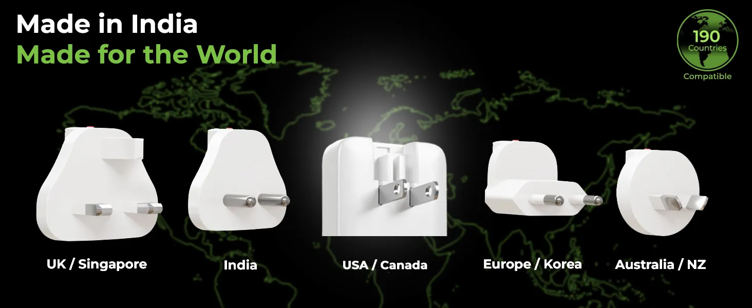 UltraProlink Boost Blade 67 Ultra-Slim 67W International World Travel Adapter & Charger UM1200WTA overview 2