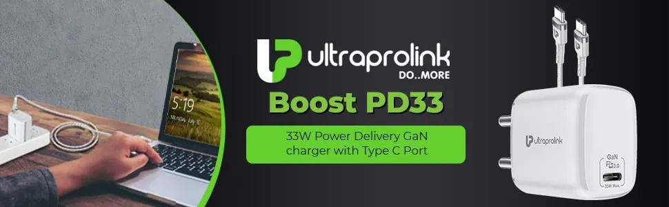 UltraProlink Boost PD33 33W Power Delivery GaN charger with Type C port UM1102W overview 1