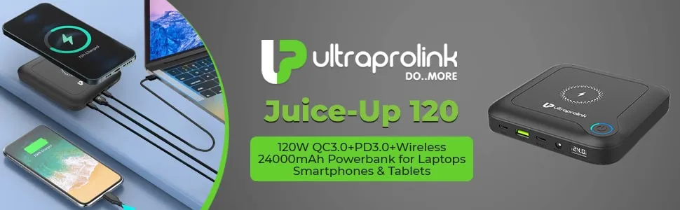 UltraProlink Juice-Up 120W Powerbank QC3.0+PD3.0+Wireless| 24000mAh UM1106 overview 1