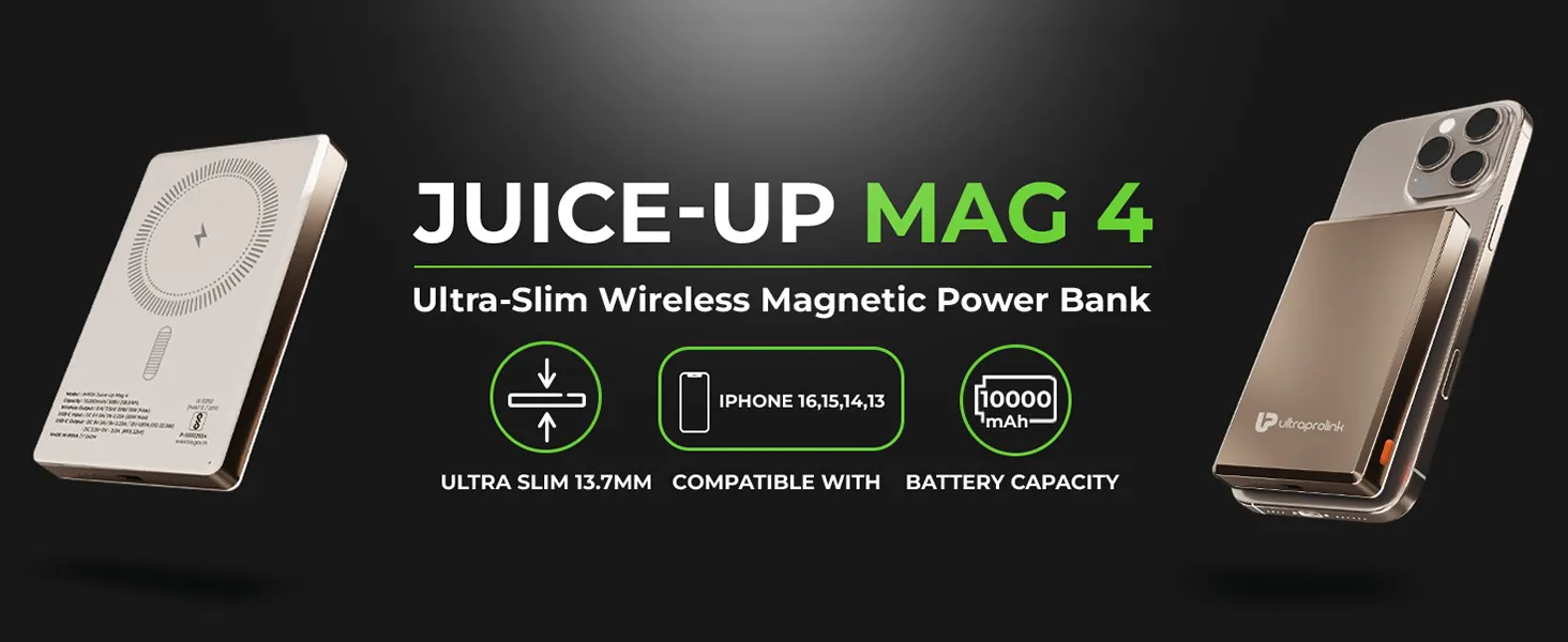 UltraProlink Juice-Up Mag 4 Wireless Magnetic Power Bank (10,000mAh) UM1124 overview 1