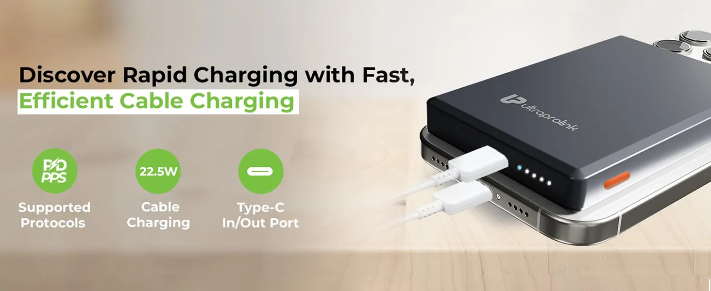 UltraProlink Juice-Up Mag 4 Wireless Magnetic Power Bank (5,000mAh) UM1125GRY overview 2