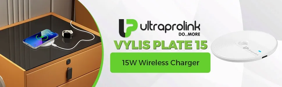 UltraProlink Vylis Plate 15 Wireless Charger UM1006DW overview 1