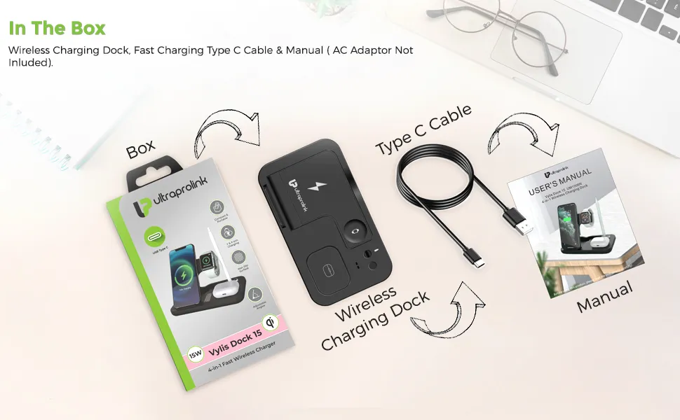 Ultraprolink Vylis15 4-in-1 Wireless Dock 15W Wireless Charger UM1006N overview 5