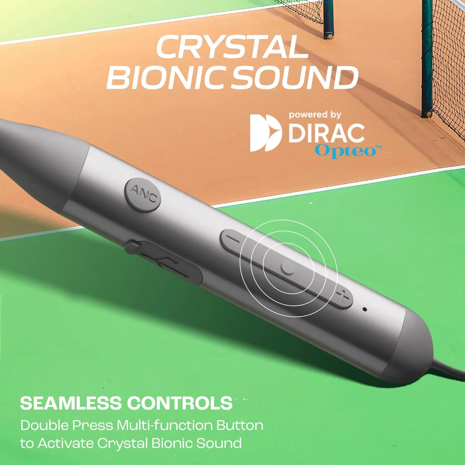 boAt Rockerz 280 ANC w/Crystal Bionic Sound Powered by Dirac Opteo in- Ear Bluetooth Neckband (Funky Grey) overview 3