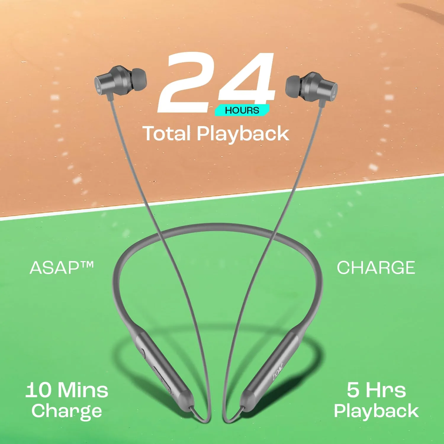 boAt Rockerz 280 ANC w/Crystal Bionic Sound Powered by Dirac Opteo in- Ear Bluetooth Neckband (Funky Grey) overview 5
