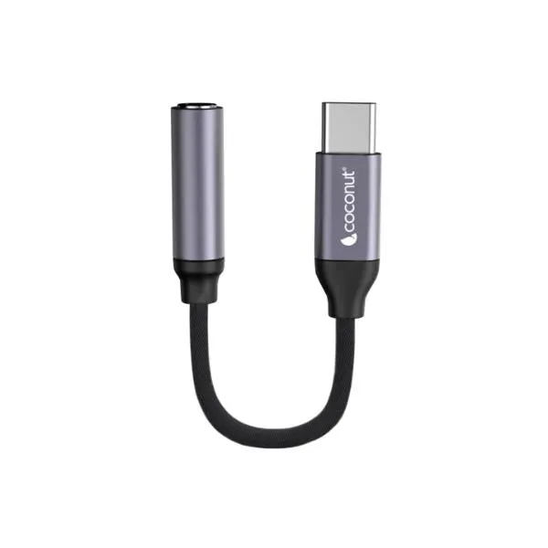 coconut AC01 USB Type C to 3.5mm Adapter Plug & Play, Aluminium Body, High Quality Audio Transmission
