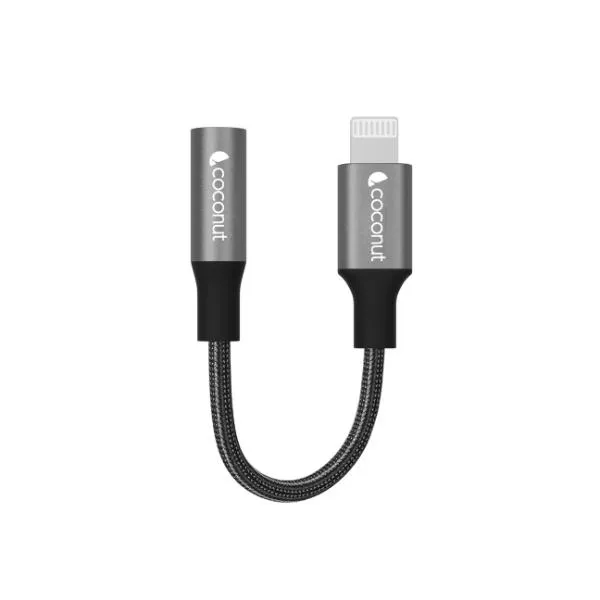 coconut AC02 Lightning to 3.5mm AUX Adapter Connector, High Quality Audio, 6 Months Warranty Lightning to Jack, iPhone, Audio