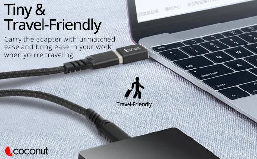 coconut OT02 USB 3.0 to Type C OTG Adapter , Aluminium Body overview 4