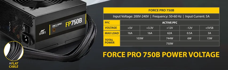 Ant Esports FP750B Force 750 Watt 80 Plus Bronze SMPS overview 4