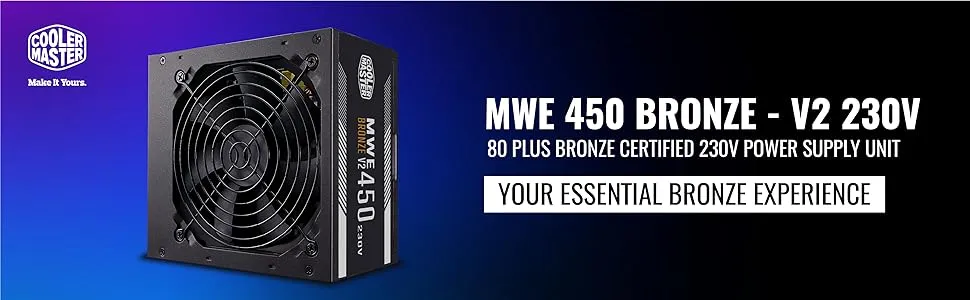 Cooler Master MWE 450 V2 80 Plus Bronze SMPS overview 1