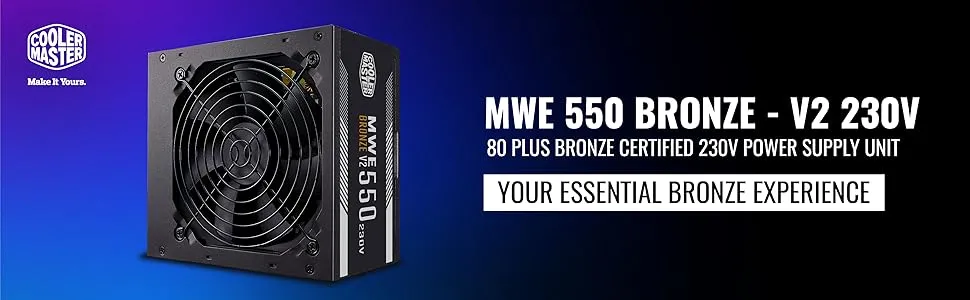 Cooler Master MWE 550 V2 80 Plus Bronze SMPS overview 1