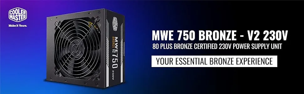 Cooler Master MWE 750 V2 80 Plus Bronze SMPS overview 1