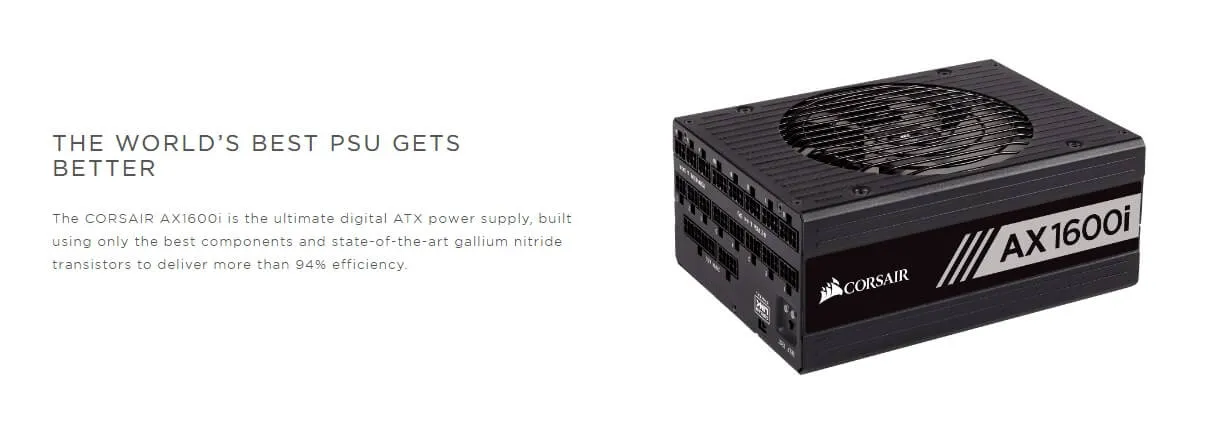 Corsair AX1600i Digital ATX Power Supply overview 2