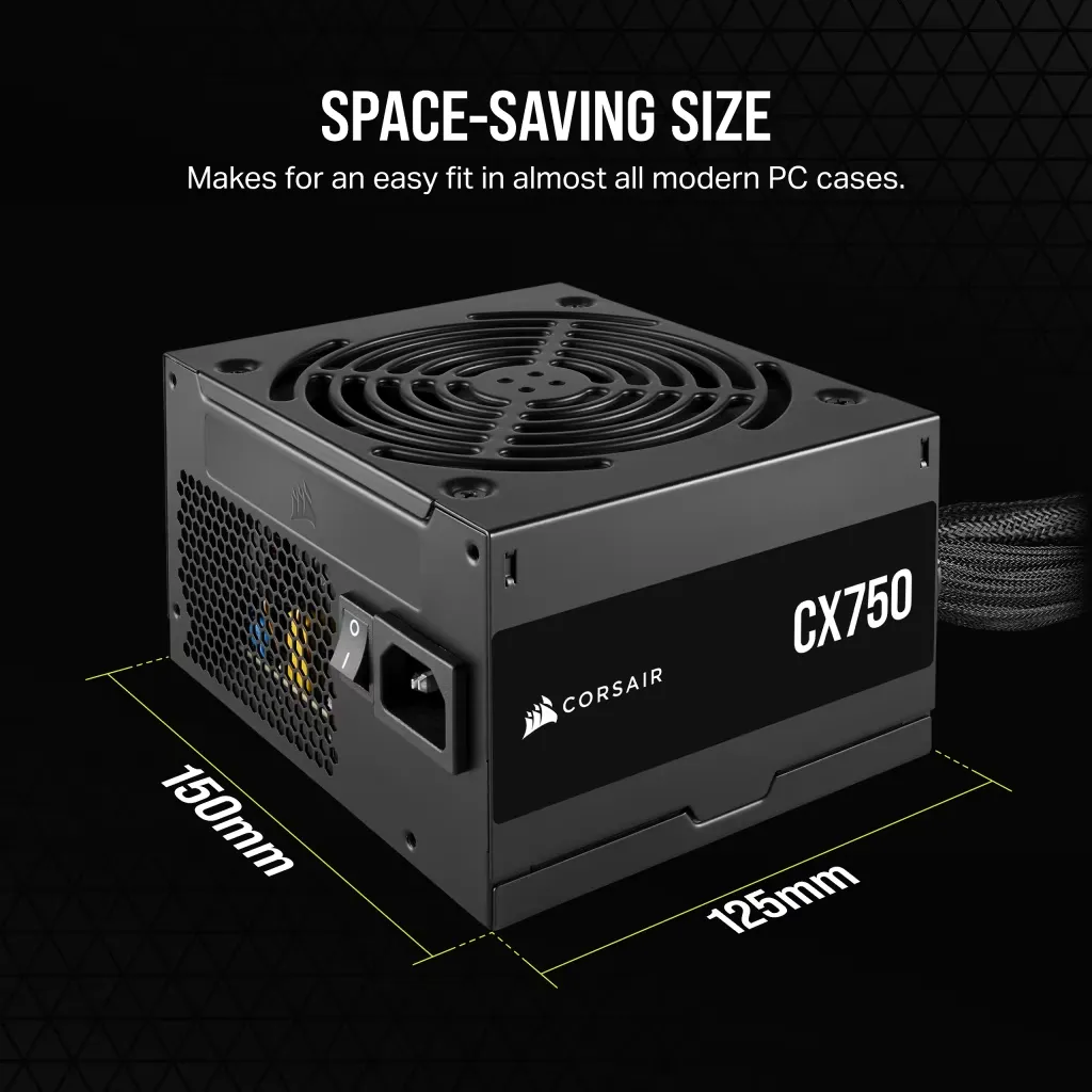 Corsair CX750 750 Watt 80 Plus Bronze SMPS overview 1