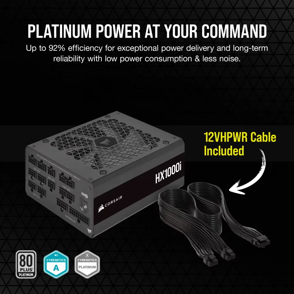 Corsair HX1000i 1000 Watt ATX 3.0 80 Plus Platinum SMPS overview 2