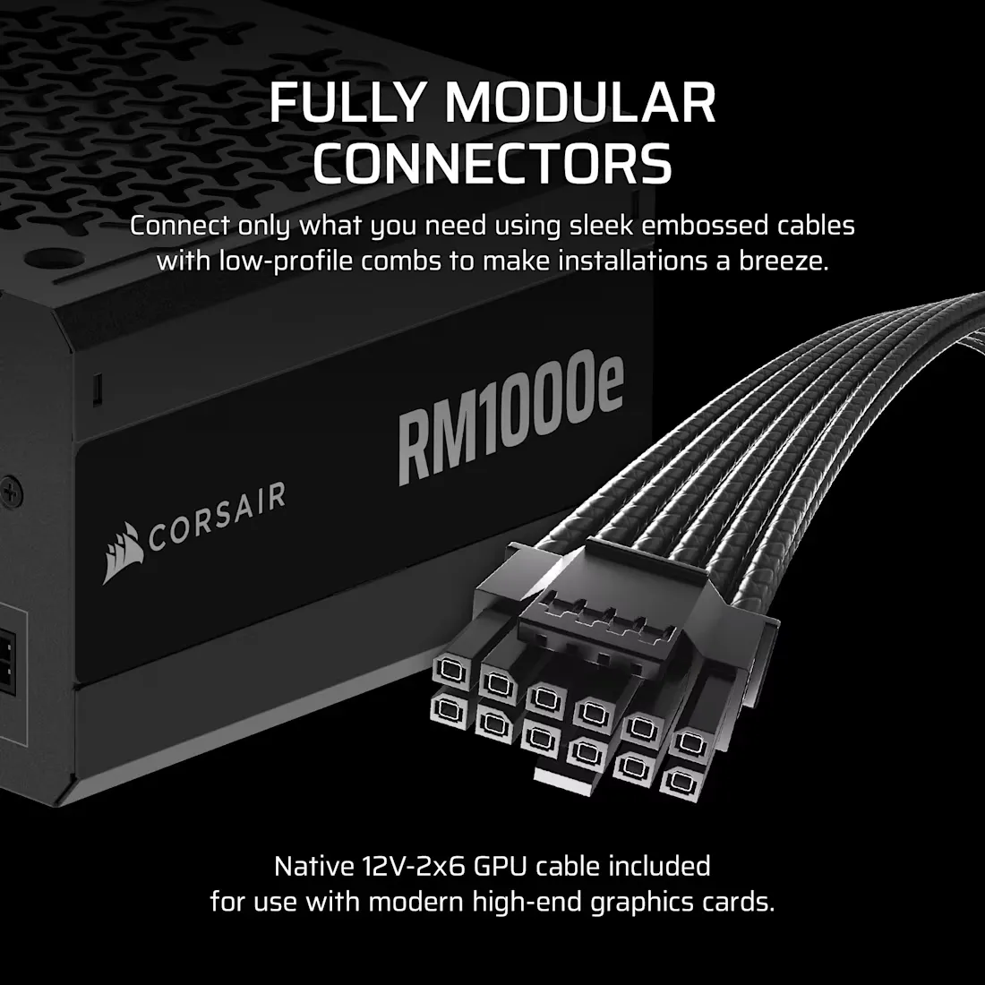 Corsair RMe Series RM1000e Fully Modular Low-Noise ATX Power Supply (CP-9020297-IN) overview 2